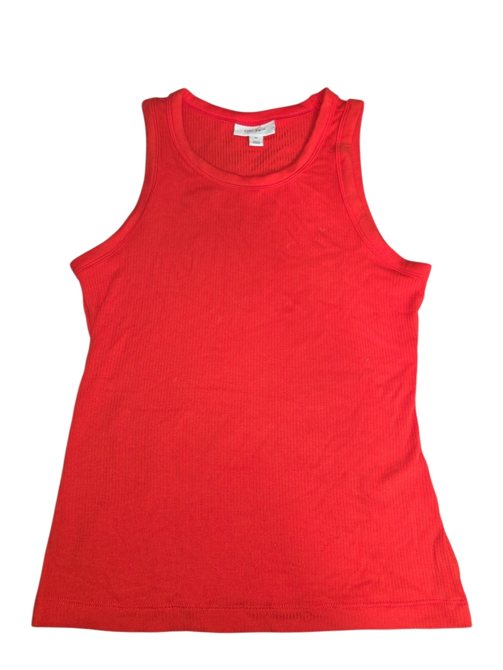 Classic Red Ribbed Tank Top - On 34th Size M